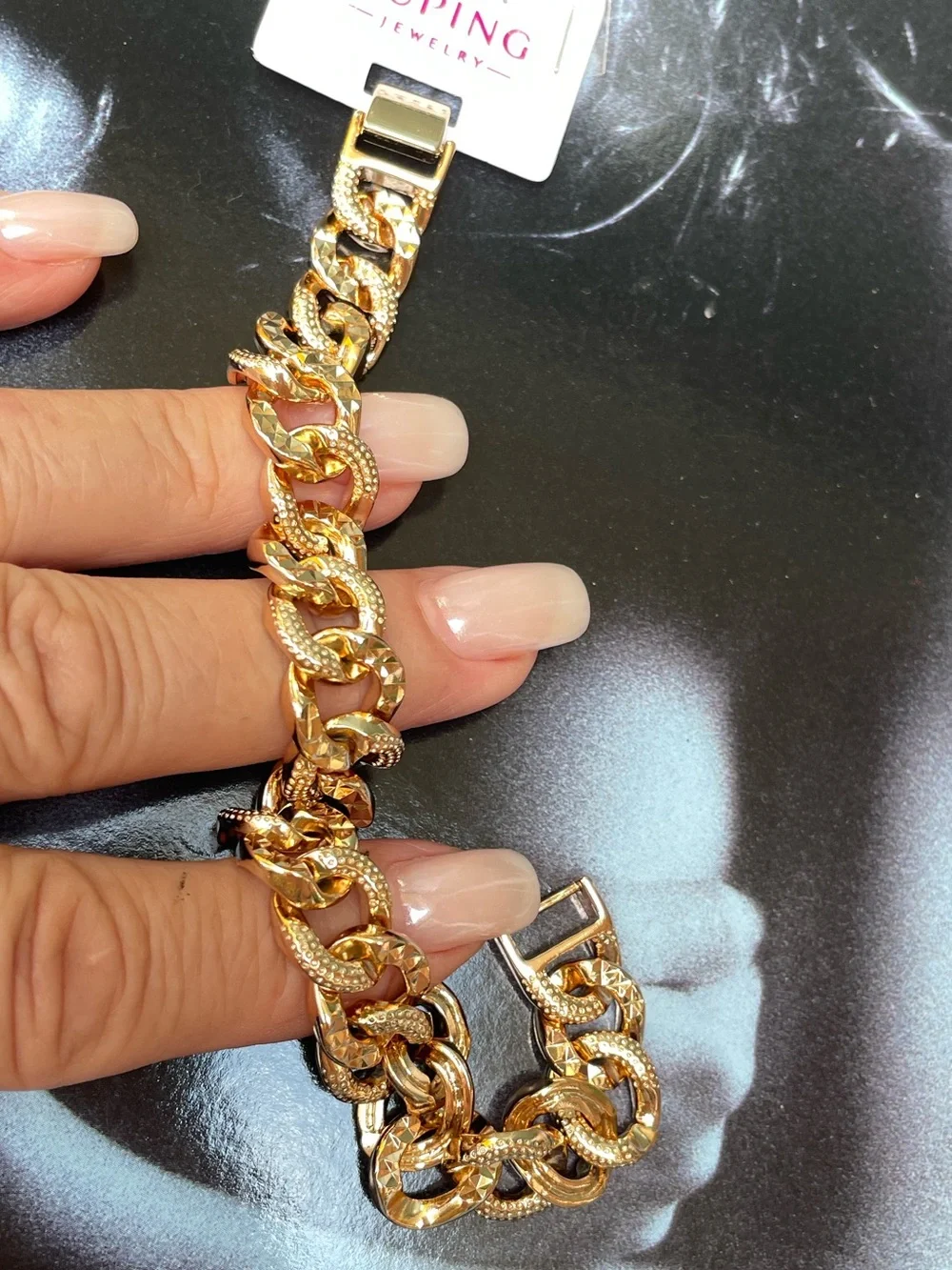 Gold Pavé Cuban Link Bracelet. Unisex